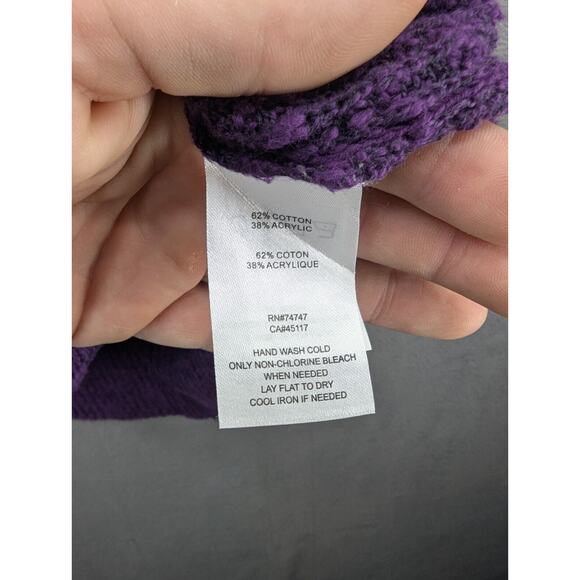 Natural Reflections Knit Sweater Women Small Purple Lace-Up - Picture 7 of 9
